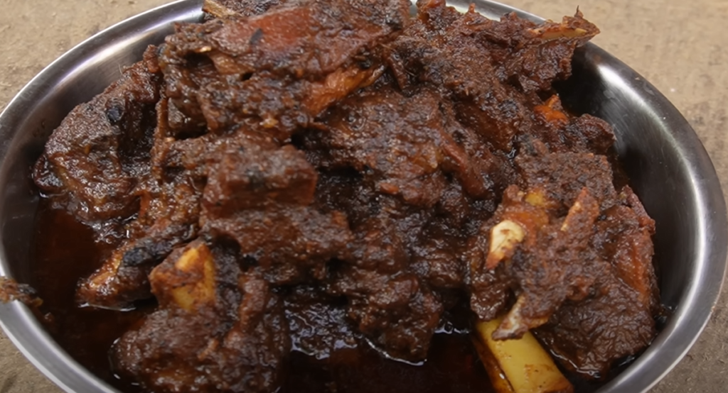Handi mutton curry recipe cooking in village traditional style