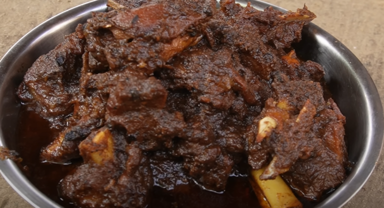 Handi mutton curry recipe cooking in village traditional style