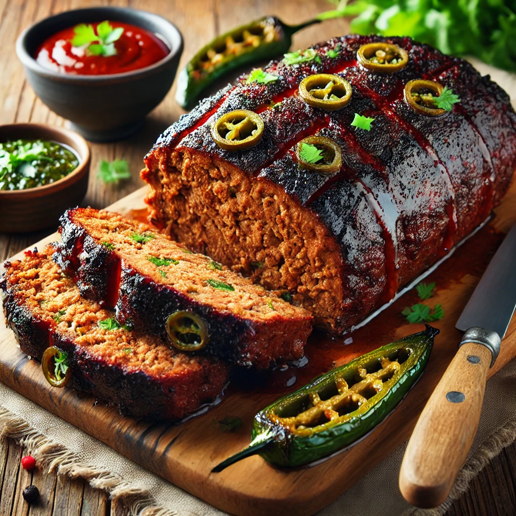 Smoked meatloaf with sweet BBQ glaze