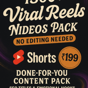 1500 AI Viral Reels Videos Pack, No Editing Needed